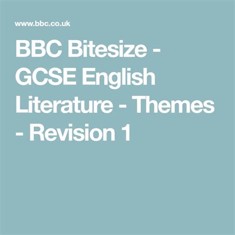 Bbc Bitesize Gcse English Literature Themes Revision 1 Gcse