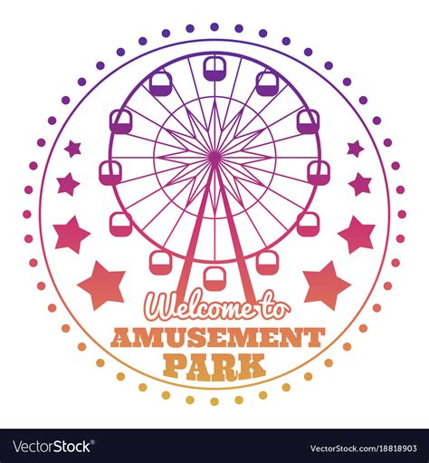 Amusement Park Welcome Emblem Logo Isolated Vector Image