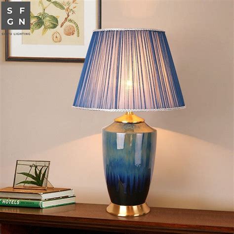 American Style Copper Table Lamp Luxury High End Ceramic Table Lamps