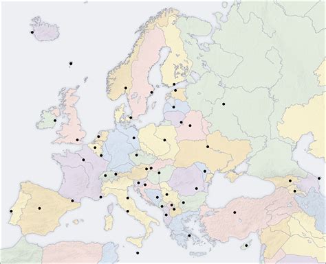 Custodian Historick Empirick Map Of Europe With Capital Cities Duchovn O Unt L H I T