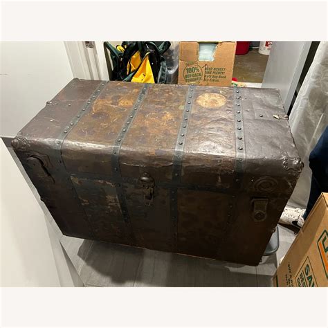 Antique Metal Trunk - AptDeco
