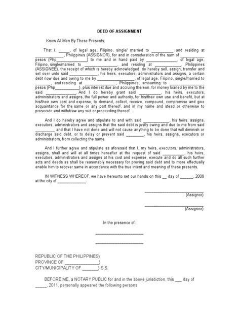 Deed of assignment sample malaysia. Deed of Assignment | Assignment (Law) | Business Law