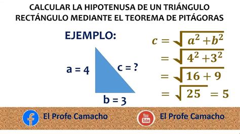 Calcular La Hipotenusa De Un Triángulo Rectángulo Mediante El Teorema