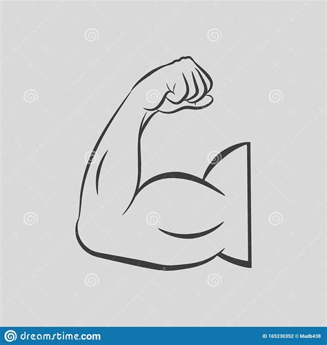 Biceps Flex Arm Muscular Bodybuilder Pose Vector Illustration