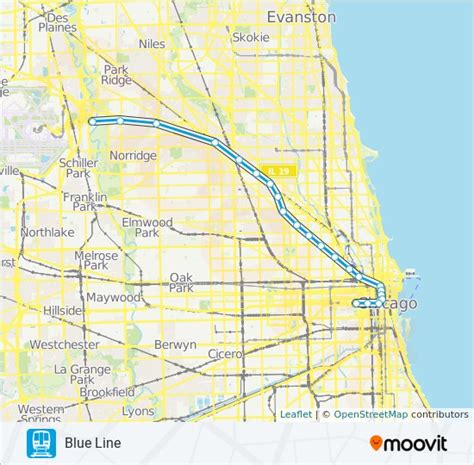 Blue Line Route Time Schedules Stops And Maps Towards Ohare