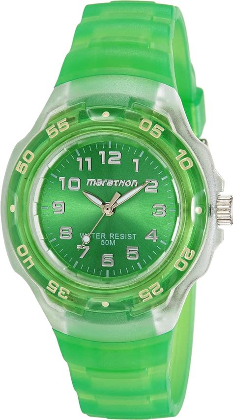 timex women s t5k3669j marathon analog bright green resin watch timex watches