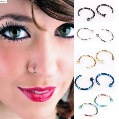 1pcs 2019 Trendy Fake Nose Ring Medical Titanium Nose Ring Body Clip Hoop For Women Septum