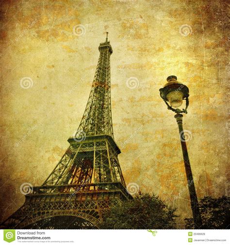 Vintage Image Of Eiffel Tower Paris France Stock Photo Image Of