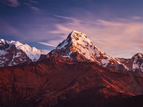 Annapurna Massif Mountains 4k Hd Wallpaper Desktop Layar Lebar
