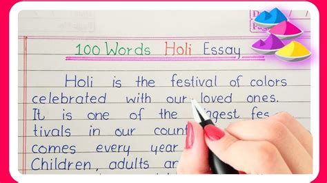100 Words Essay On Holi 100 Words Essay On Holi In English Short