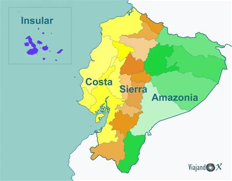 Regiones Del Ecuador Gal Pagos Amazonia Andes Costa