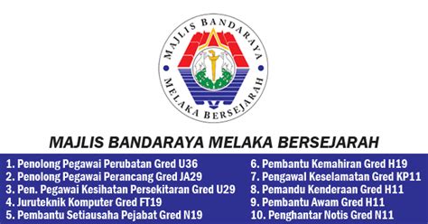 Majlis bandaraya melaka bersejarah (mbmb) toll free : Jawatan Kosong di Majlis Bandaraya Melaka Bersejarah (MBMB)