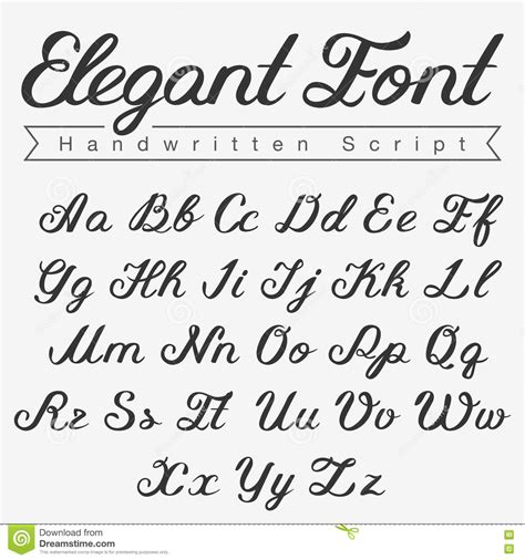 Elegant Handwritten Calligraphy Script Font Design Stock ... Before we were allowed to use ink and fancy metal nib pens.