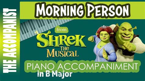 Morning Person From Shrek Piano Accompaniment Karaoke Youtube