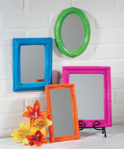 Colorful Framed Mirror Set Of Four Mirror Set Frame Handmade Decorations