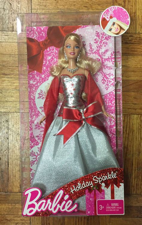 2010 barbie holiday sparkle christmas red and silver dress gown mattel ebay holiday