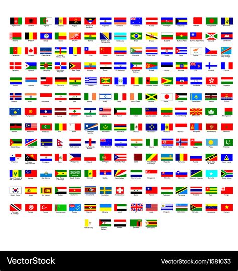 Flags All Countries In World Royalty Free Vector Image