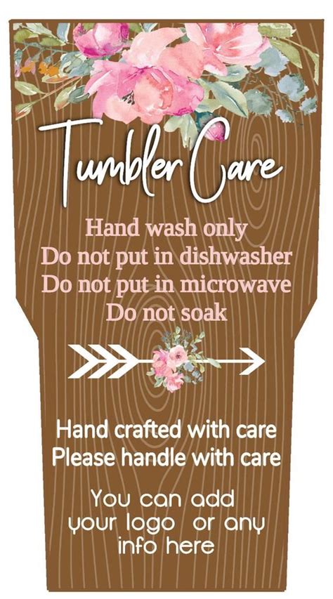As an amazon associate i earn from qualifying purchases. Wood floral Tumbler Care cards, Add to your sale, JPEG OR ...