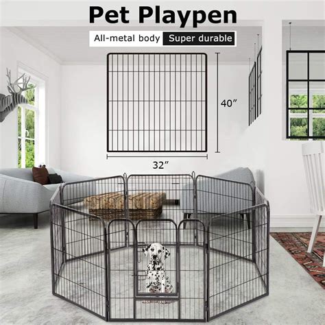 Bms Dog Pen Extra Large Indoor Outdoor Dog Fence Playpen Heavy Duty 8