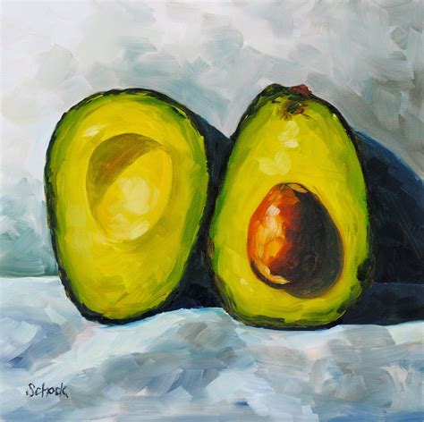 The Large Avocado Still Life Oil Painting 10x10 Картины маслом