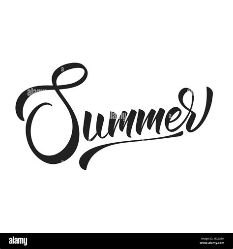 Summer Brush Lettering Summer Design Trendy Summer Typography Stock