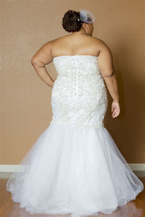 full figured custom made wedding gown built in corset plus size dress