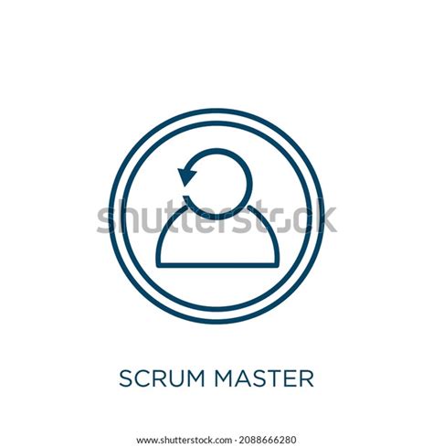 Scrum Master Icon Thin Linear Scrum Stock Vector Royalty Free