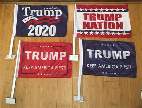 Trump Car Flags: Trump 2020, Trump Nation, Trump MAGA (red & blue); do - FLAGS BY THE DOZEN