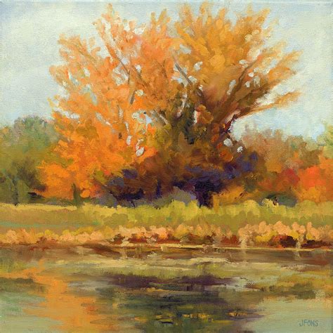 Reflections 12x12 Landscape Painting By Janet Fons At