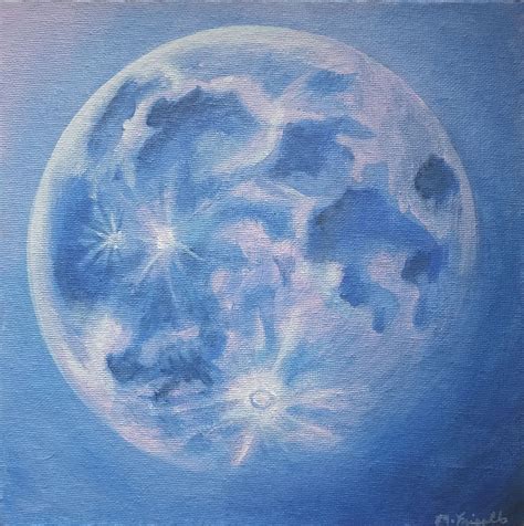 Lavender Moon Original Acrylic Painting 8 X 8 Acrylic Painting