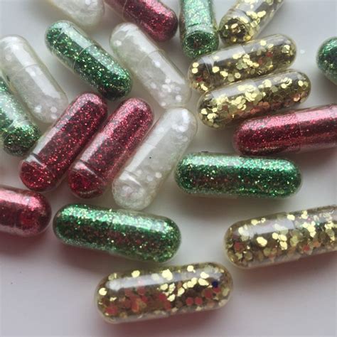 Glitter Pills Set Of 24 Glitter Pills Etsy Glitter