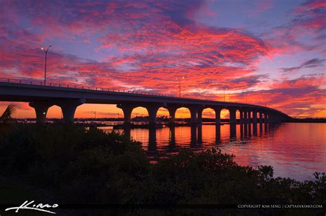 Vero Beach Bridge Indian River County Sunset Hdr Photography By