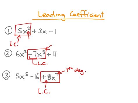 Polynomials Degree Leading Coefficient Math Showme