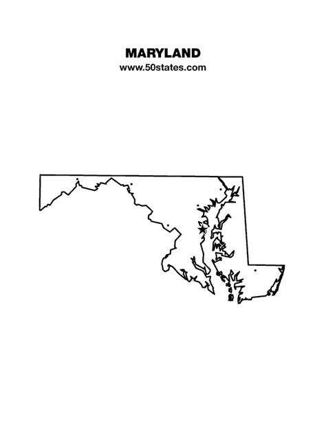Blank Map Of Maryland Draw A Topographic Map