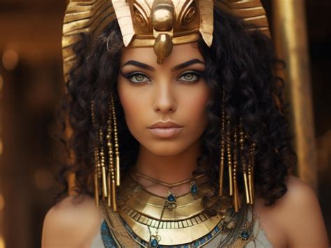 premium ai image portrait of ancient very beautiful egyptian girl fierce candid wearing luxury