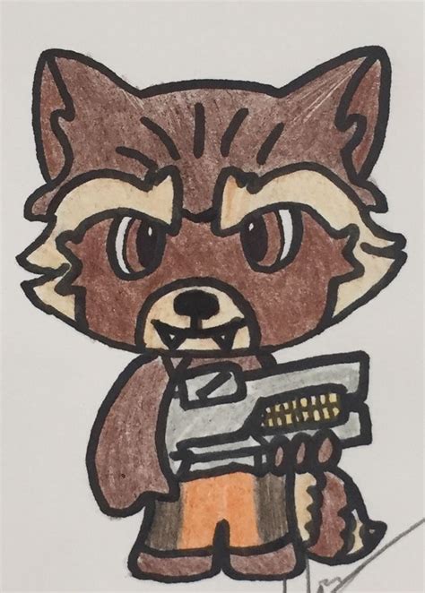 How To Draw Cute Rocket Raccoon Cute Drawings Drawings Superhero