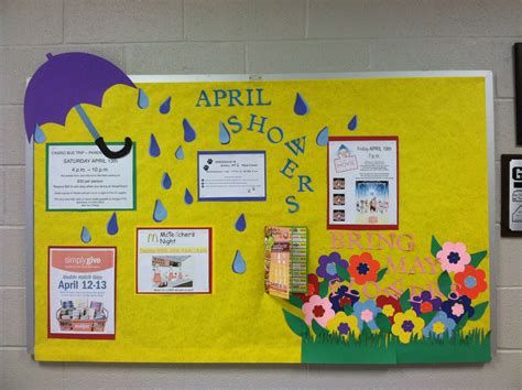 April Showers Bring May Flowers PTO Bulletin Board | Pto ...