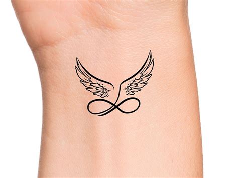 Angel Wings Infinity Temporary Tattoo Etsy Canada