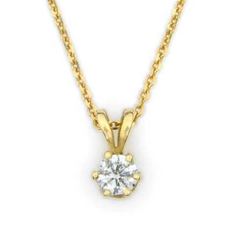 Six Prong Diamond Solitaire Necklace 100ct Diamond House