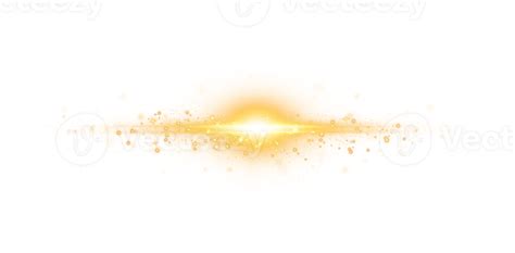 Golden Glowing Light Effects Isolated On Transparent Background Solar