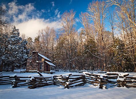Winter At The John Oliver Cabin Cades Cove Great Smoky Mountains