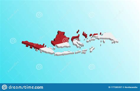 Indonesia Map 3D Icon Vector Illustration Stock Vector - Illustration