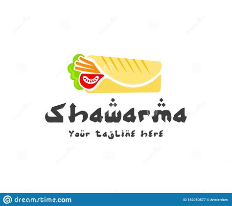 Shawarma Sandwich Gyro And Doner Kebab Logo Design Roll Of Lavash
