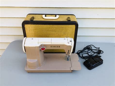 vintage singer 301a sewing machine with foot pedal and case working ebay