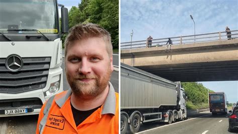 Lorry Driver Who Helped Stop Man Jumping From M62 Bridge Says Police Were The Real Heroes