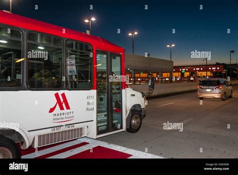 Airport Shuttle Van At Atlanta International Airport Usa Stock Photo
