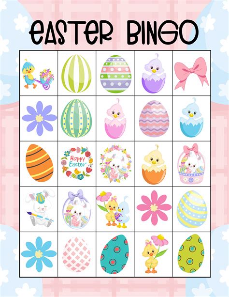 Fun And Colorful Free Printable Easter Bingo Cards For