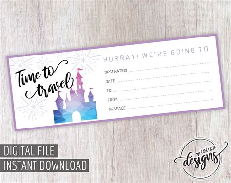 This printable gift certificate is great for special occasions. Disney Gift Certificate Printable, Thanksgiving Christmas Day Gift Certificate, Travel Gift ...