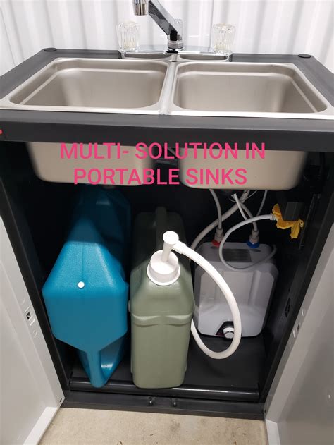 Portable Double Sink Mobile Self Contained Hot And Cold Water Etsy