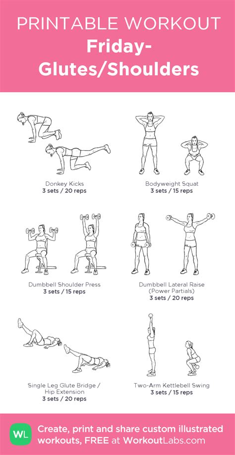 Friday Glutesshoulders My Custom Printable Workout By
